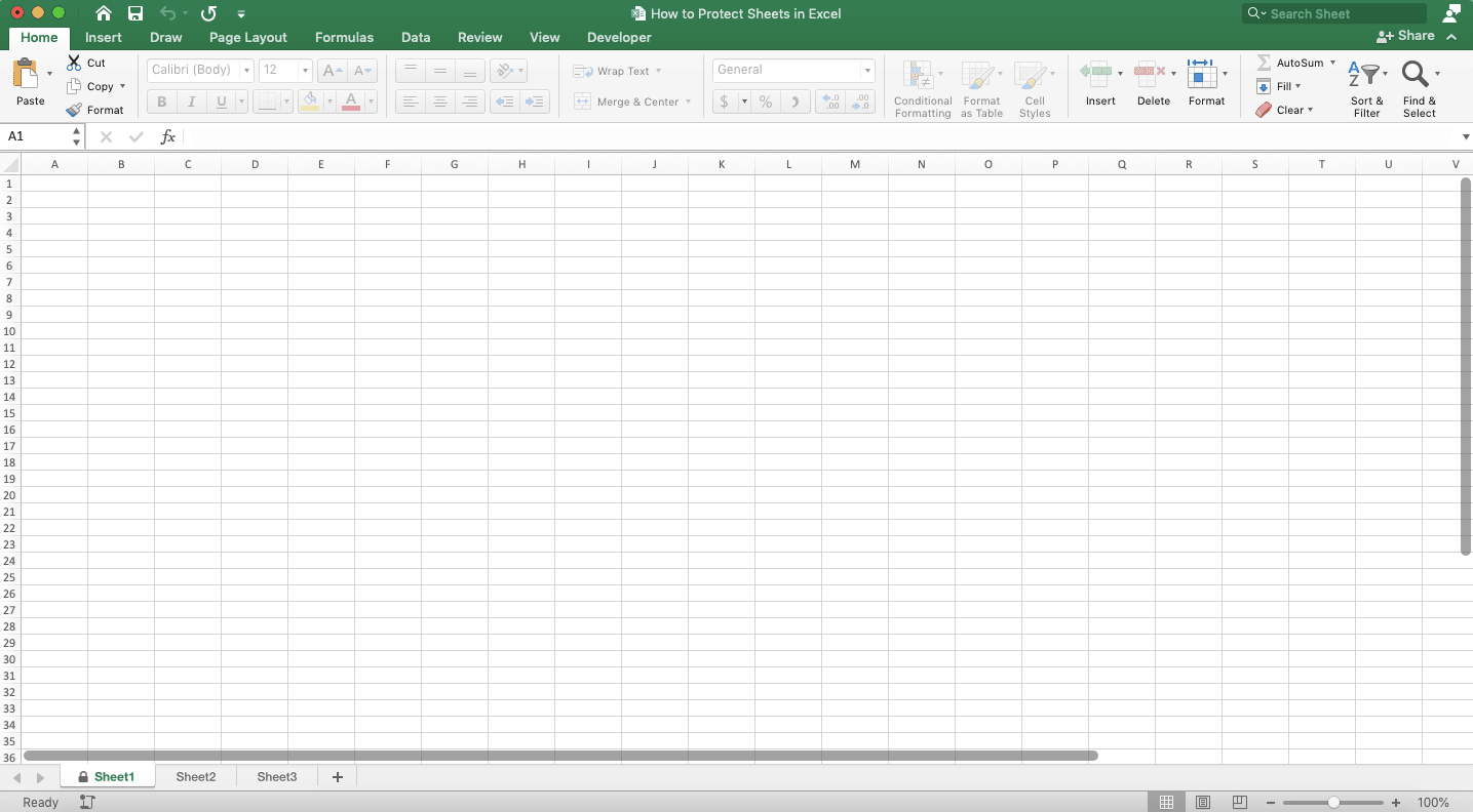 How to Protect Sheets in Excel - Screenshot of How to Protect Sheets with the Format Menu, Step 5