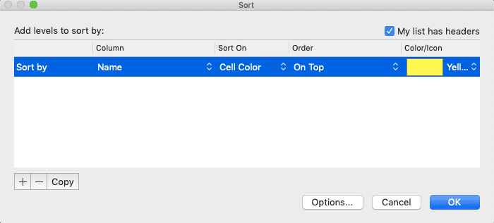 How to Sort in Excel - Screenshot of the Detail Input Example to Sort Duplicates