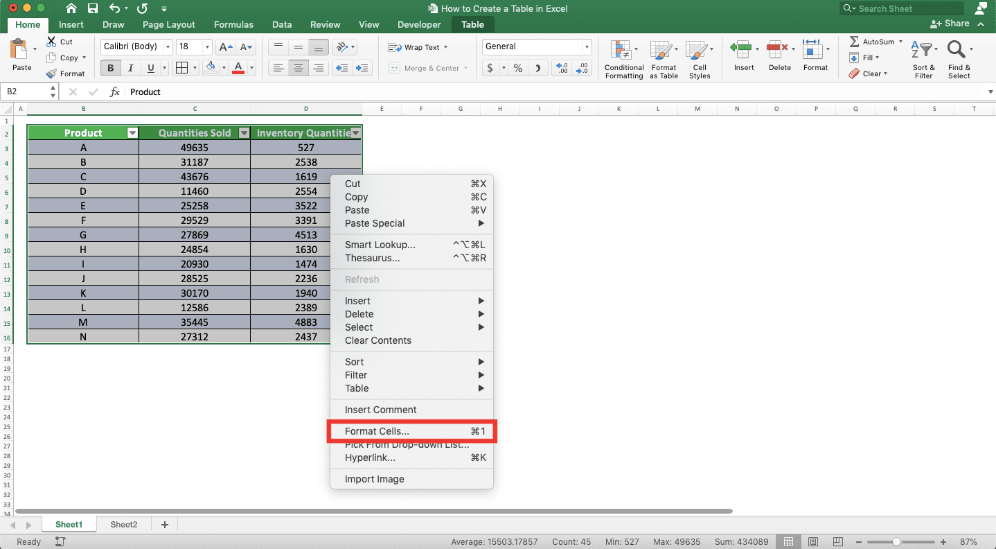 How To Make A Table In Excel Compute Expert