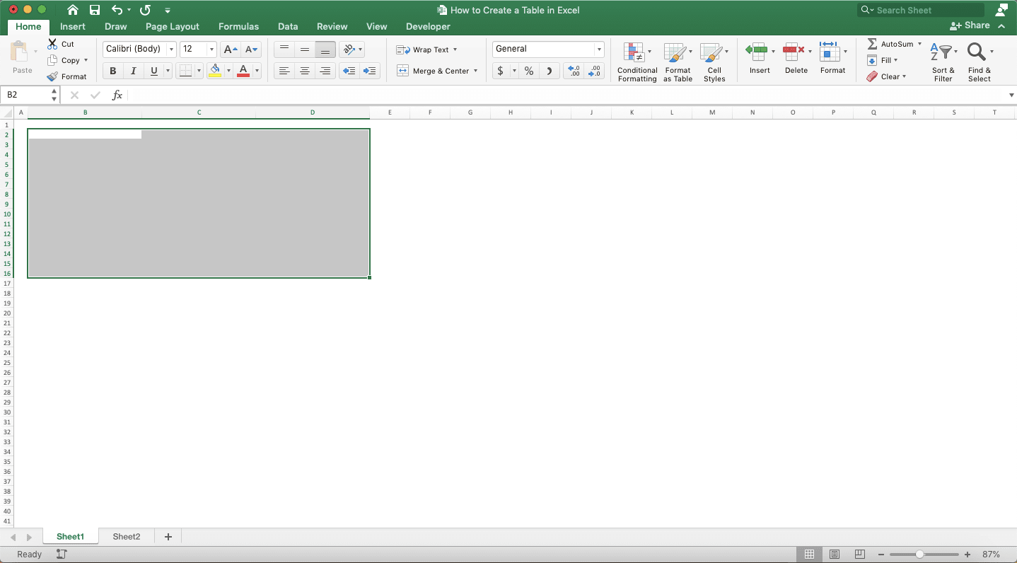 How to Make a Table in Excel - Screenshot of an Excel Table Deletion with Its Contents