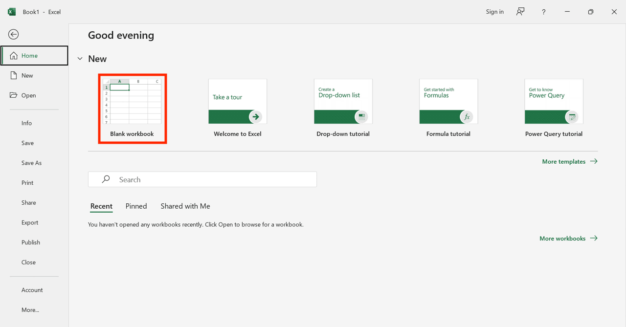 Workbook in Excel: Meaning, Function, and How to Use It - Screenshot of Creating a Workbook in Excel, Step 2