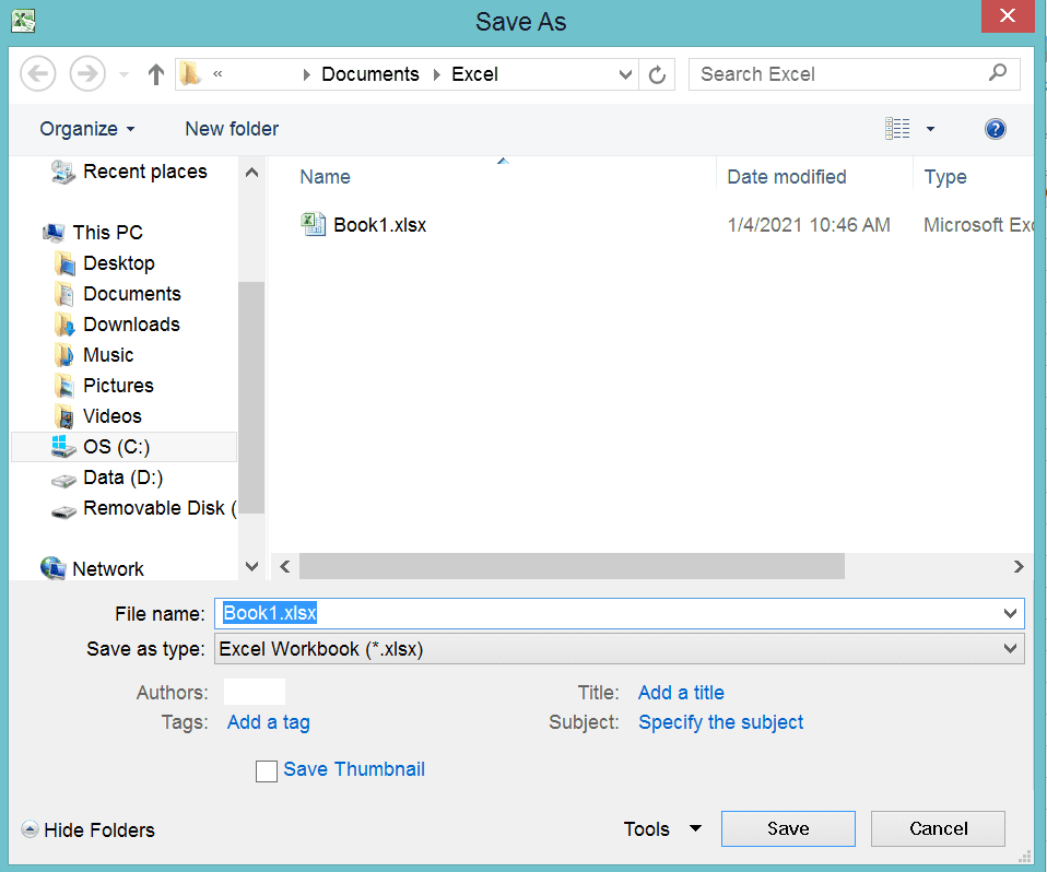 XLSX File Extension: Definition, Functions, and How to Use It - Screenshot of Step 3, Convert the XLSX File Extension By Using the Excel Save As Feature
