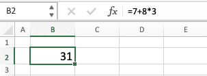 How to Count Data in Excel: Formulas and Functions - Screenshot of the Calculation Formula Writing without a Bracket Result Example