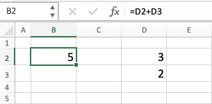 How to Count Data in Excel: Formulas and Functions - Screenshot of the Calculation Formula Writing with Cell Coordinates Result Example
