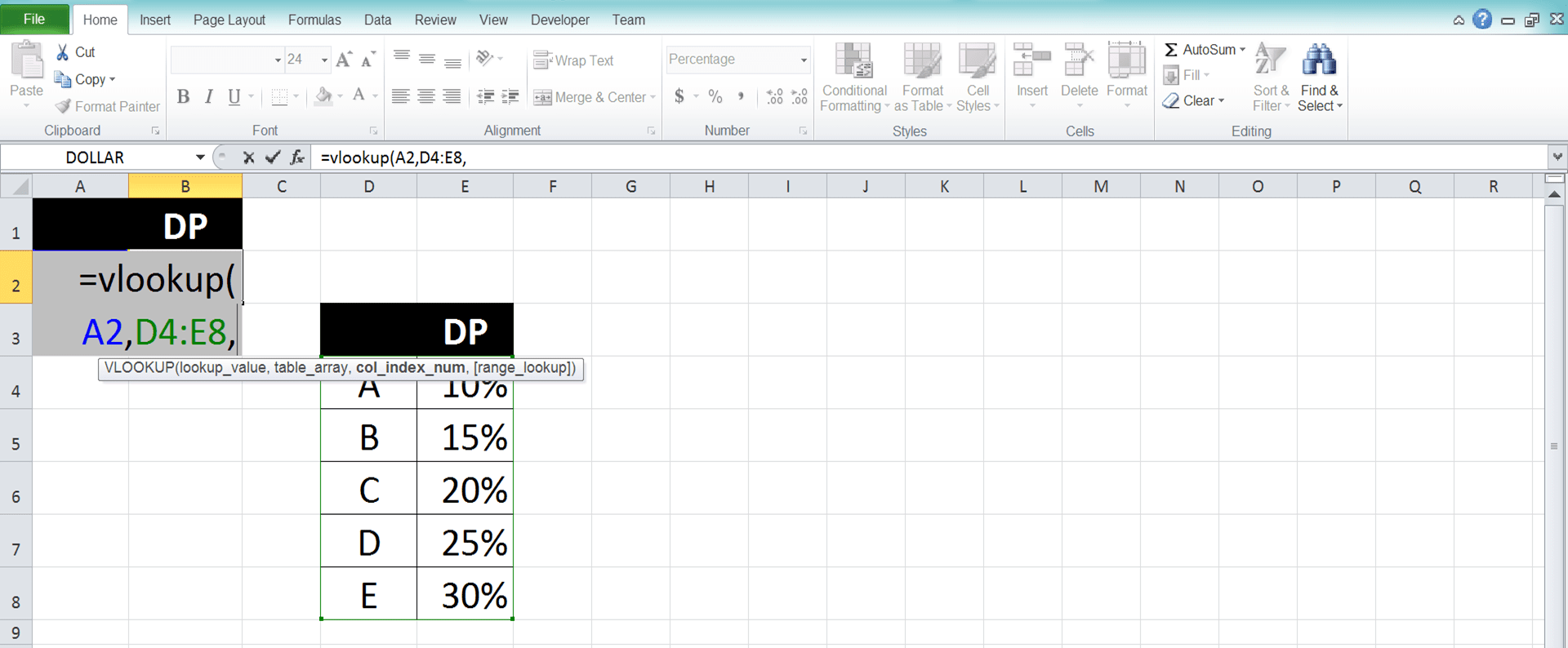 How to Use VLOOKUP Excel Formula - Screenshot of Step 4