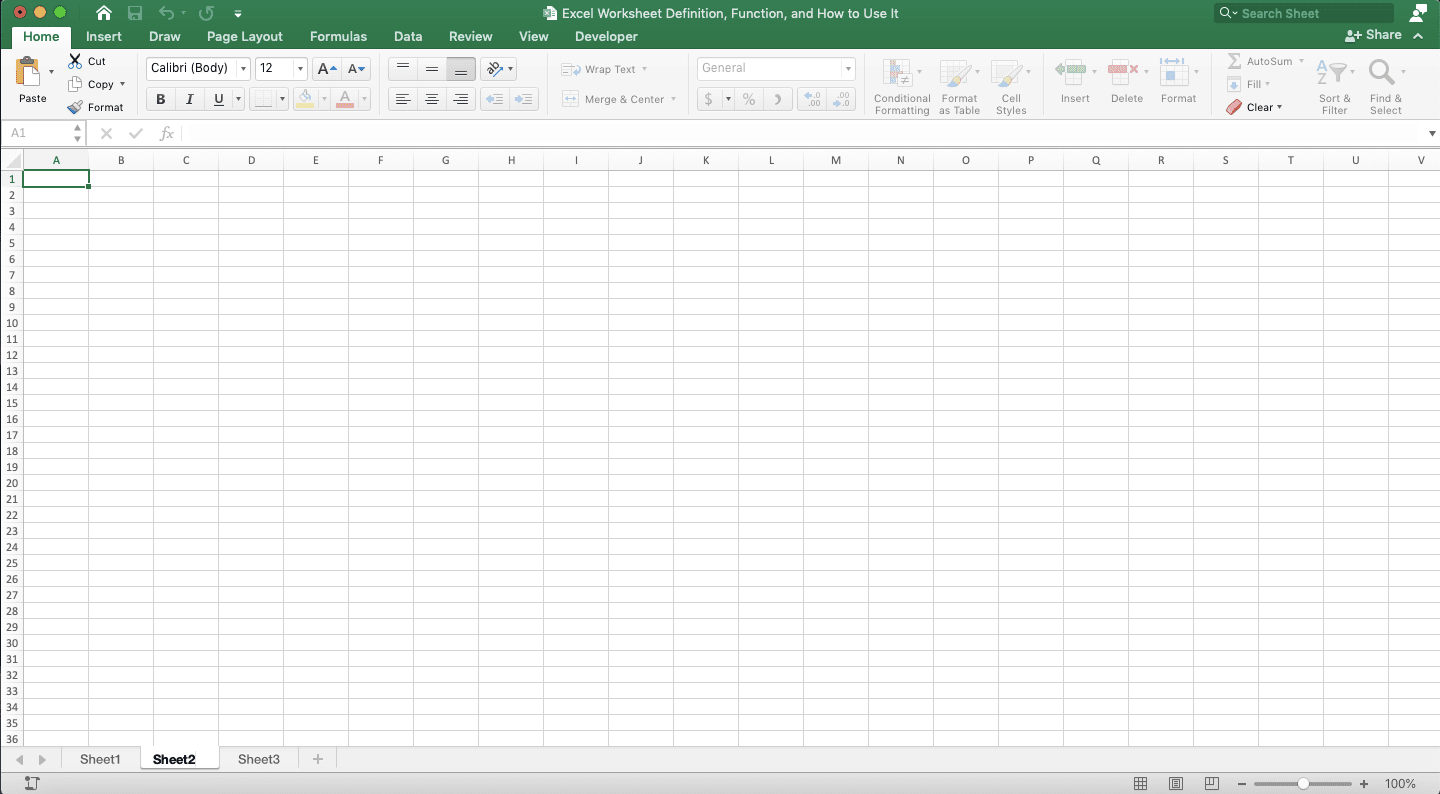 Excel Worksheet Definition, Function, and How to Use It - Screenshot of the Example for Typing a Sheet Name in Excel