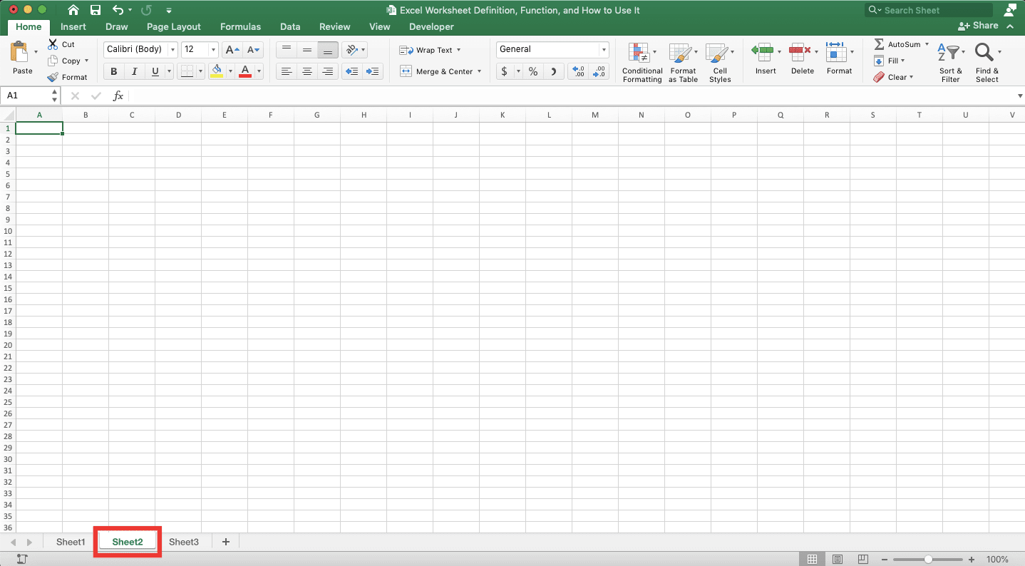 Excel Worksheet Definition, Function, and How to Use It - Screenshot of the Result Example for Renaming a Sheet in Excel